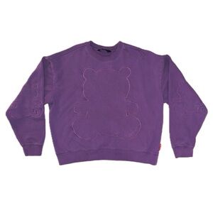 Teddy Fresh Purple Crewneck Sweater Size Medium 100% Cotton
